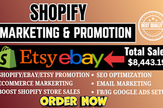boost shopify ebay esty store marketing promotion traffic sales seo ads