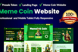 develop a professional meme coin website and crypto landing page