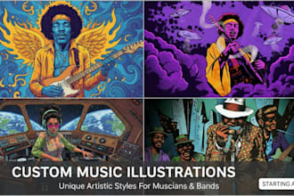create vibrant trippy psychedelic illustration album art