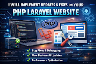implement updates and fixes on your PHP laravel website