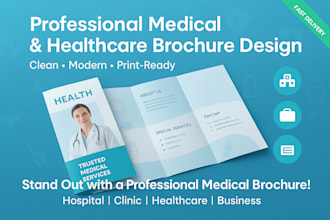 design professional medical, healthcare, and business brochures or flyers