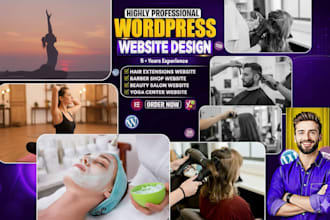 build a modern beauty salon, barber shop website  with online