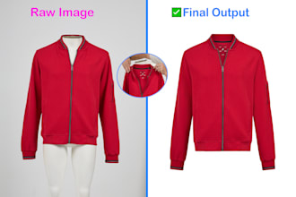 flat lay image editing, ghost mannequin symmetrical neck joint or dummy retouch
