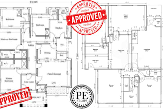 blueprint review and seal architectural plan permit drawing 2dfloor plan ca nc