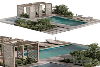do 3d rendering and modelling for site plan landscape swimming pool or patio