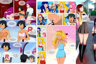 draw cute anime comic illustration nsfw comic comic strip sfw comic furry comic