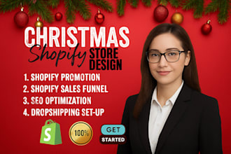 design and set up a beautiful christmas shopify store for your business