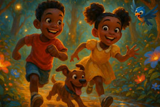 do 3d african american children book illustration and coverbook