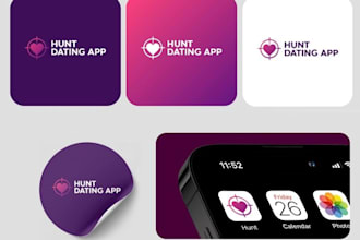 do professional dating app icon and website logo design