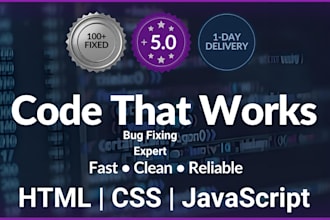 fix your website CSS javascript bugs and errors fast 24hrs