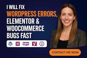 fix wordpress issues, elementor, woocommerce bugs, wp help, wordpress bugs fix