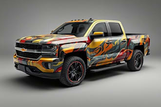 design a custom vehicle wrap, cars, pickups, trailers, etc