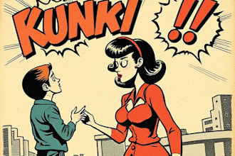 draw a retro vintage comic illustration