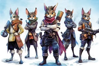 draw awesome watercolor game character art