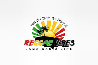design awesome reggae vibes jamaican logo
