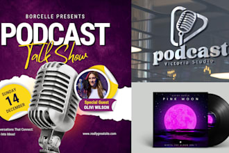 design a modern podcast logo and cover art for spotify and apple podcasts