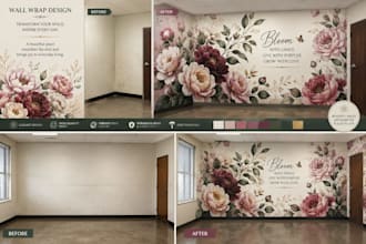 create wall wrap, car wrap, street food cart, food truck, vehicle wrap design