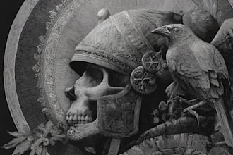 do dark medieval art illustration for you