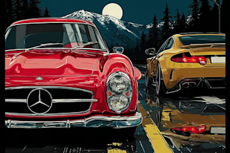 create amazing detail illustration of your cars and vehicles