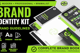 create modern brand guidelines and brand identity kit