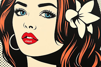 draw a retro pop art roy lichtenstein style