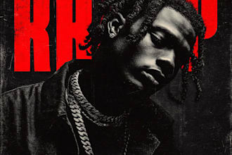 design a rap or trap album cover art with parental advisory