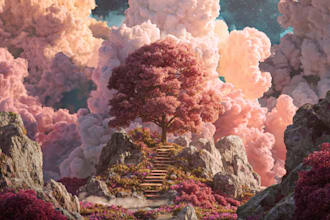 create a dreamy surreal or fantasy music cover