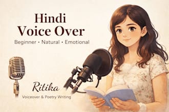 record expressive hindi voiceover, write brand poetry content