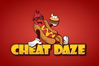 craft cartoon food logo for restaurants, BBQ and fast food