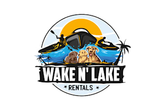 design pictorial artwork lake rentals logo