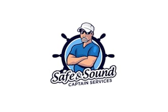 design high quality safe and captaine service logo