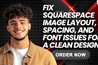fix squarespace image layout, spacing, and front issues for a clean design