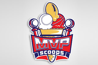 design monogram super scoops food truck logo