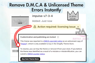 solve license and dmca issue in your shopify store fast