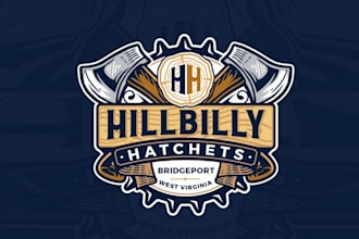 design modern themed axe throwing business logo