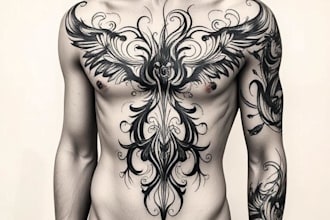 custom an abstract black tattoo design