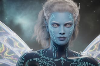 create fantasy, sci fi, character with hyperrealistic style