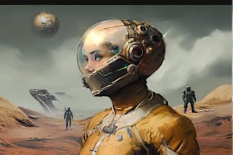 design stunning sci fi portrait art