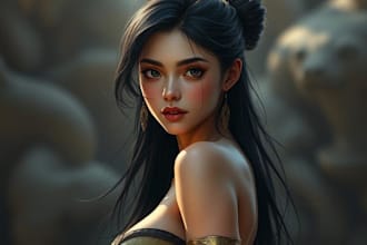 draw an art in anime or semi realistic style