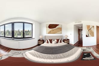create photorealistic 360 virtual staging for real estate or VR