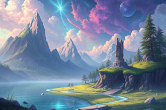 fantasy landscapes, illustration, environment