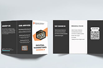 create a modern, stylish, and print ready trifold brochures