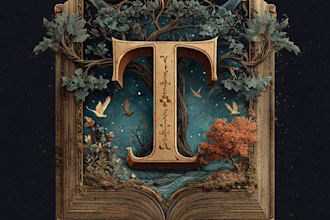 draw an fantasy book novel series logo