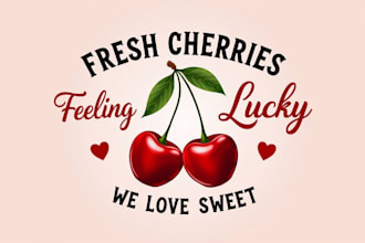 make an amazing fresh cherries logo in very short time