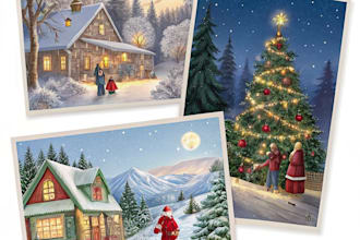 illustrate christmas illustrations and cards for you
