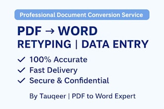 convert PDF to word or retype documents with accuracy