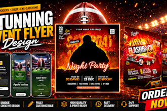 design creative party flyer, event flyer club flyer flyer design,business flyer