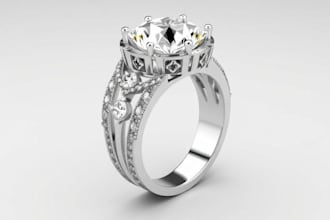 create a modern  cad jewelry design and render it