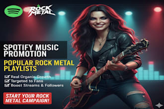 do spotify music promotion on popular rock metal playlist