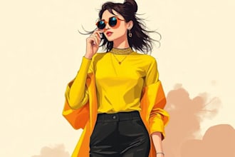 draw a digital fashion illustration for you